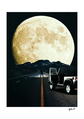 4x4 Full Moon on Road