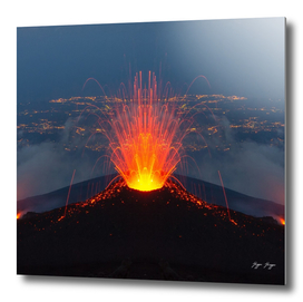 Mount Vesuvius Volcano lava spikes gushes fire erupts