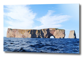 Percé Rock tunnel straight generally crooked hole Und