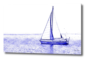 Sailboat pen blue Ocean sail plastic school draw