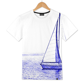 Sailboat pen blue Ocean sail plastic school draw