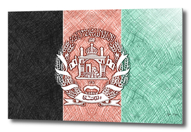 Afghanistan Flag Colored Crushed Straw Style Traditio