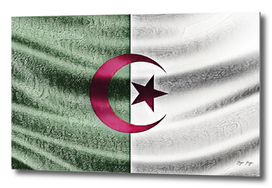 Algeria Flag Moon Star Fabric Chapped Scratchy Intere