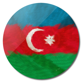Azerbaijan Flag Under Water Distorsion Messed Color S