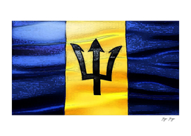 Barbados Flag Poseidon Trident Royal Sea Surface Refl