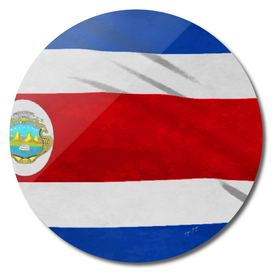 Costa Rica Flag Drawing Colors Side Sticker Power
