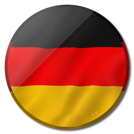 Germany Flag 3d Piece Circle Sticker Hypnotic Shadow