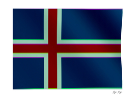 Iceland Flag Tv Noise Effect 1990 Stamp Screen