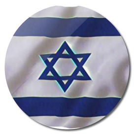 Israel Flag Futuristic Blue Shader General Five Star