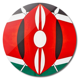 Kenya Flag Enlarged Front Shield Spear Defense Africa