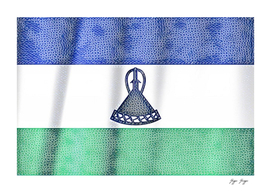 Lesotho Flag Dots Bell Handle Arrow White
