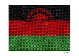 Malawi Flag Glass Iron Frame Perspective Funny Artist