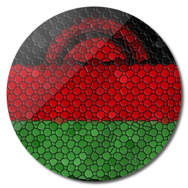 Malawi Flag Glass Iron Frame Perspective Funny Artist