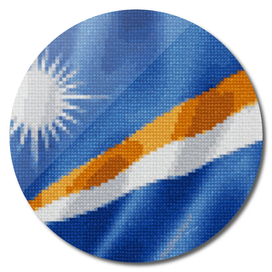 Marshall Islands Flag Raw Feathered Fabric Origin Exp