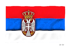 Serbia Flag Compressed Image Style Bit Erosion Size