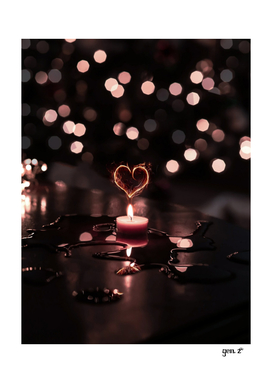 Candle Heart Love