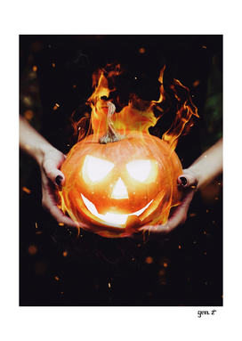 Flaming Pumpkin - Halloween Jack o Lantern 091019_e
