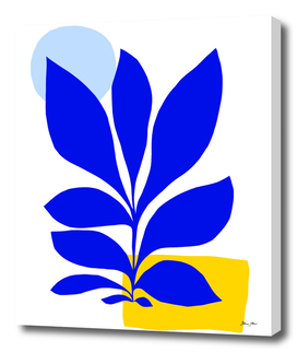 TROPICAL BLUE & YELLOW MATISSE COLLAGE 1