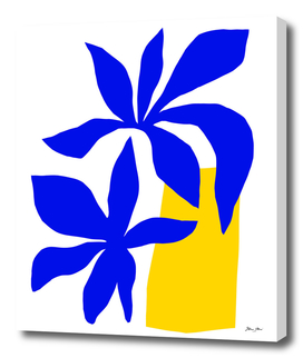 Tropical Flowers - Blue & Yellow Matisse collage 2