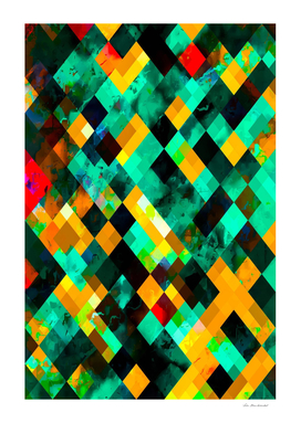 green and yellow geometric pixel square pattern abstract