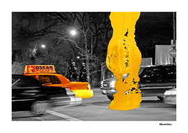 NYC Yellow Cabs - Movie Night - Brush Stroke