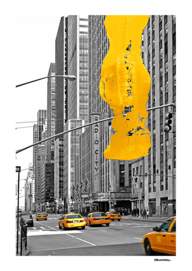 NYC Yellow Cabs - Music Hall - Brush Stroke