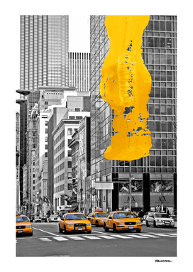 NYC Yellow Cabs - NYPD - Brush Stroke