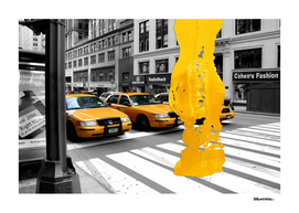 NYC Yellow Cabs - Radio Shack - Brush Stroke