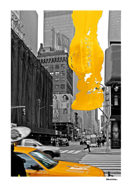 NYC Yellow Cabs - Billboard the City - Brush Stroke