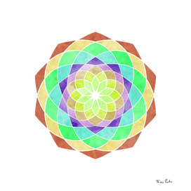 Watercolor Mandala of Happiness