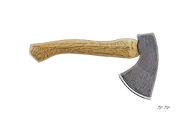 Axe Shape Split Cut Wood Timber Weapon Splatter