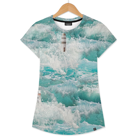 sea, waves, foam, lighthouses, emerald, aquamarine,