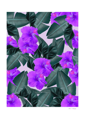 Hibiscus Jungle Leaves Dream #2 #tropical #decor #art