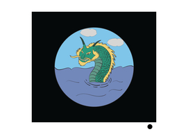 dragon water illustration