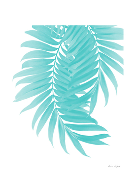 Palm Leaves Soft Turquoise Vibes #1 #tropical #wall #decor