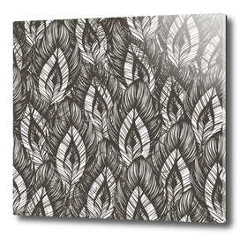 Seamless pattern with hand drawn feathers.