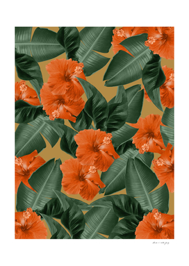 Hibiscus Jungle Leaves Dream #3 #tropical #decor #art