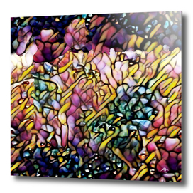 mosaic, dawn dew, pink, blue, yellow, seamless pattern