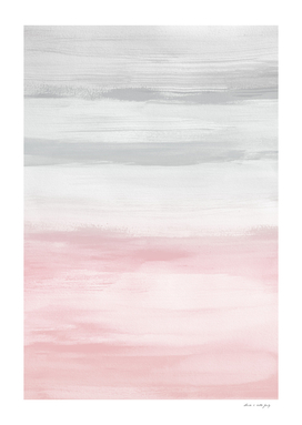 Touching Blush Gray Watercolor Abstract #5 #painting #decor