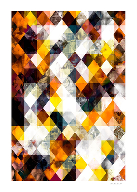 brown yellow orange geometric pixel pattern abstract