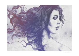 Violet Noise | female portrait mandala art
