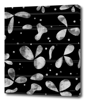 Black and white floral abstraction