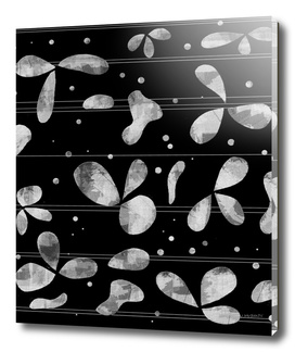 Black and white floral abstraction