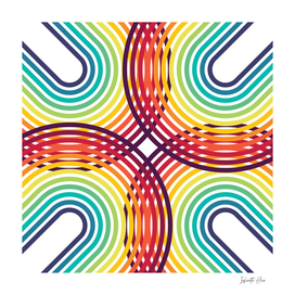 Infinite Hue Diagonal Crossed Quad Rainbow | Interior Design