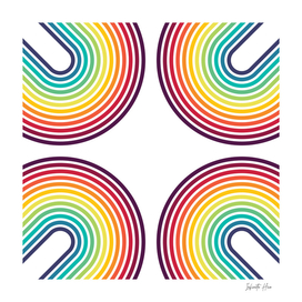 Infinite Hue Diagonal Quad Rainbow | Interior Design