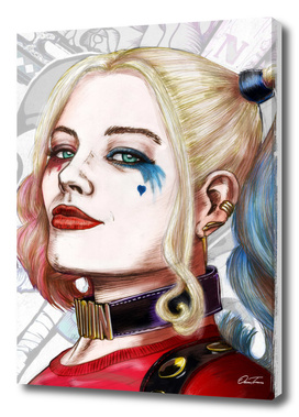 Harley Quinn - Ink & Digital Portrait