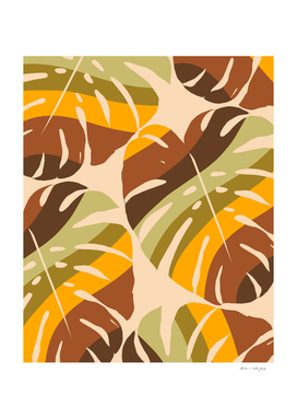Tropical Monstera Retro Vibes Pattern #2 #tropical #wall