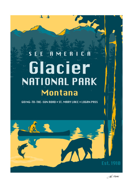 See America – Glacier National Park Montana Travel Poster