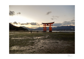Shrine of Miyajima at Sunset