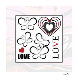 Heart And Butterfly Love Word Art